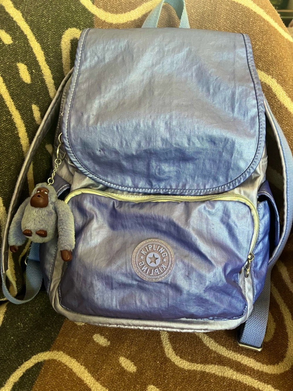 Kipling Ezra Travel Backpack - Metallic Purple - Lightly Used